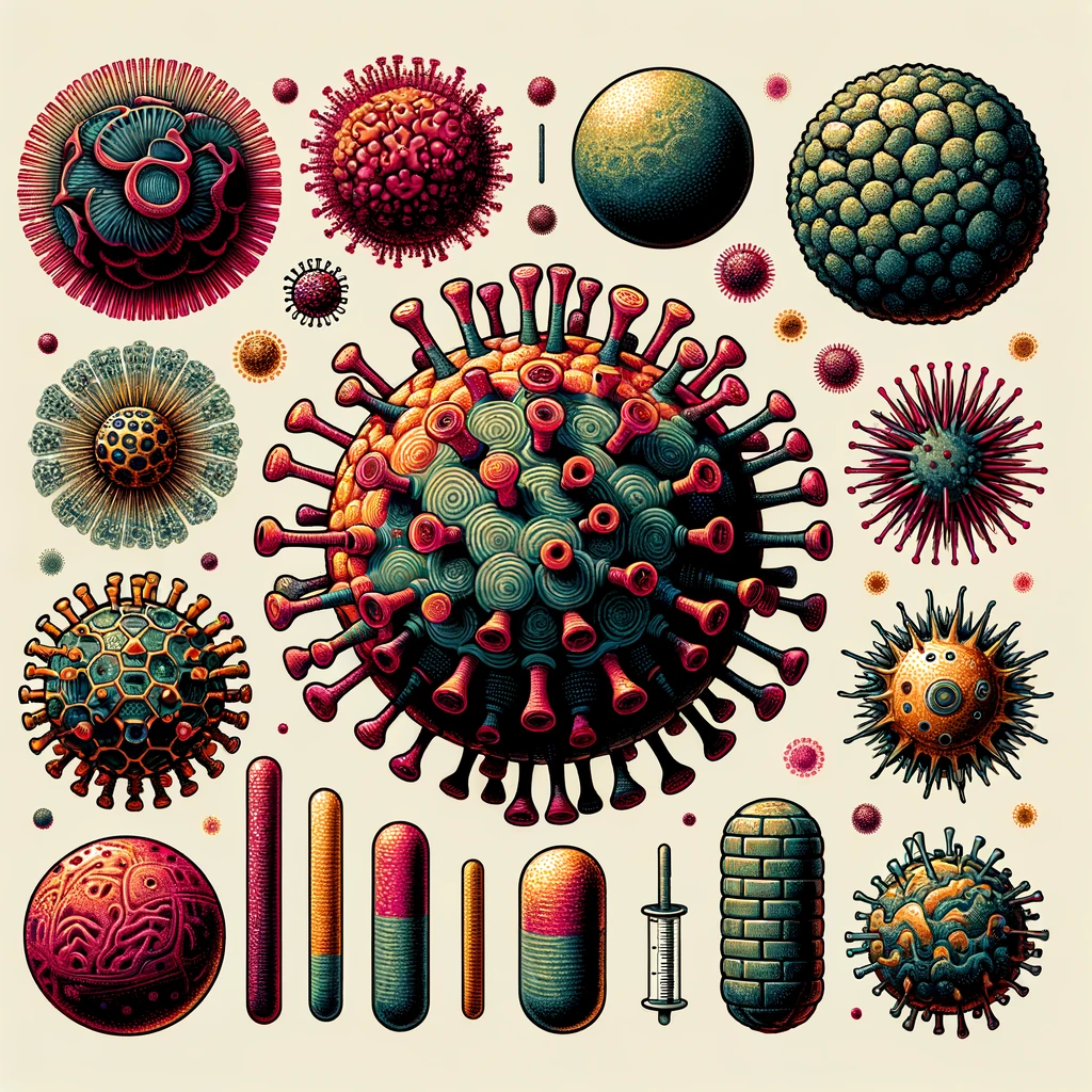 Viruses come in a variety of shapes.